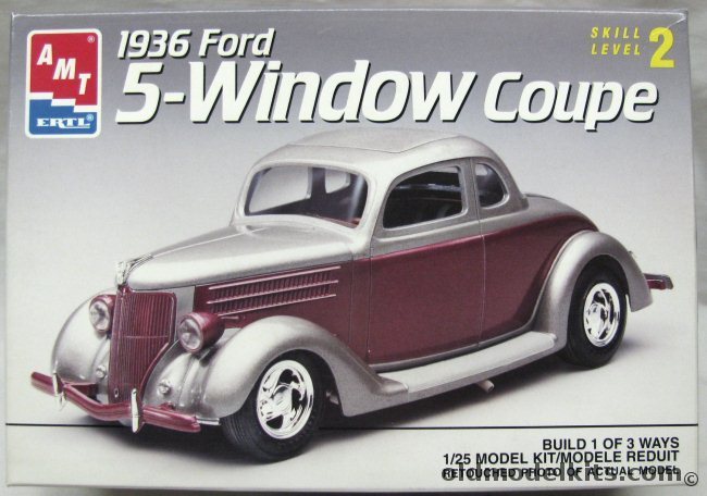 AMT 1/25 1936 Ford Five-Window Coupe - Stock Or Custom, 6924 plastic model kit